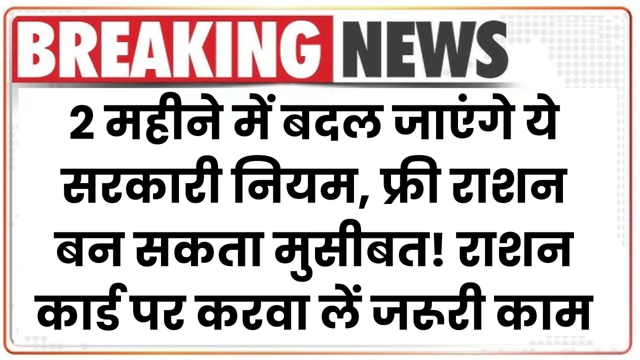 2 महीने में बदल जाएंगे ये सरकारी नियम, फ्री राशन बन सकता मुसीबत! राशन कार्ड पर करवा लें जरूरी काम